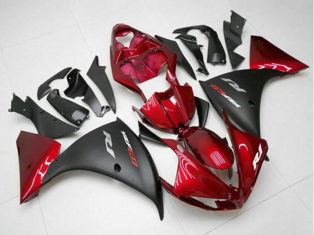 Lojas Carenagens Moto Yamaha YZF 1000 R1 2009-2011 - Vermelho Preto Fosco