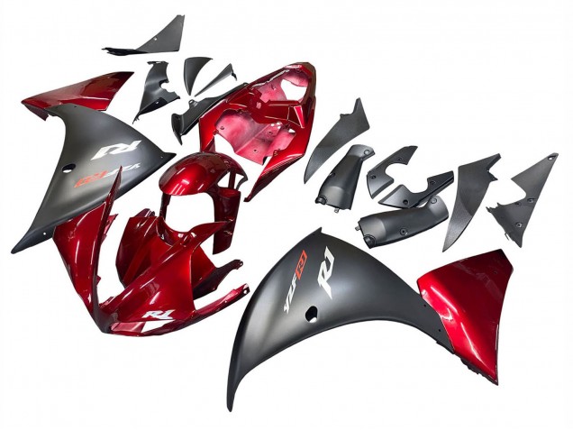 Lojas Carenagens Moto Yamaha YZF 1000 R1 2009-2011 - Vermelho Preto Fosco