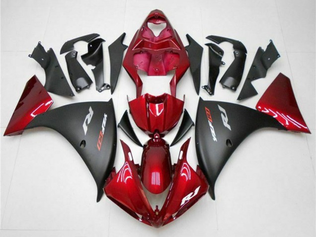 Lojas Carenagens Moto Yamaha YZF 1000 R1 2009-2011 - Vermelho Preto Fosco