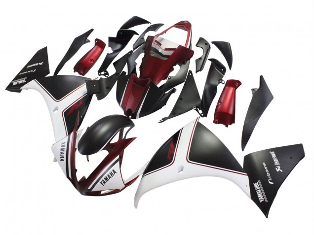 Lojas Carenagens Moto Yamaha YZF 1000 R1 2009-2011 - Vermelho Branco Preto Fosco