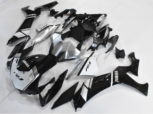 Lojas Carenagens Moto Yamaha YZF 1000 R1 2020-2025 - Prata Branco Preto Brilhante