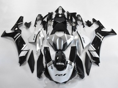 Lojas Carenagens Moto Yamaha YZF 1000 R1 2020-2025 - Prata Branco Preto Brilhante