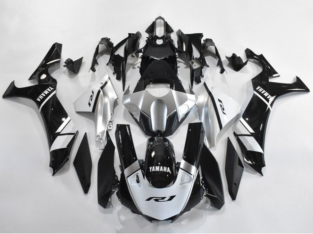 Lojas Carenagens Moto Yamaha YZF 1000 R1 2020-2025 - Prata Branco Preto Brilhante