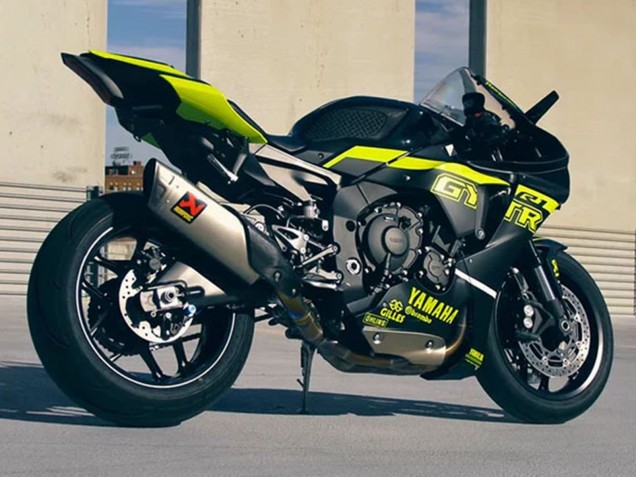 Lojas Carenagens Moto Yamaha YZF 1000 R1 2020-2025 - Preto Brilhante Fluorescent Amarelo