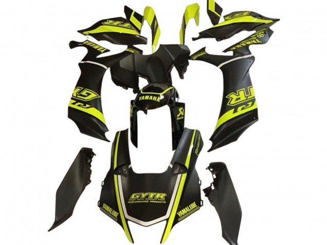 Lojas Carenagens Moto Yamaha YZF 1000 R1 2020-2025 - Preto Brilhante Fluorescent Amarelo