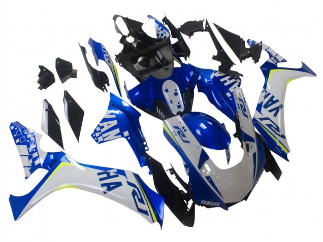 Lojas Carenagens Moto Yamaha YZF 1000 R1 2020-2025 - Branco Azul Amarelo Néon Preto Brilhante