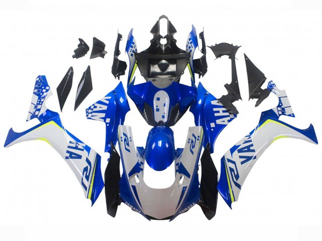 Lojas Carenagens Moto Yamaha YZF 1000 R1 2020-2025 - Branco Azul Amarelo Néon Preto Brilhante