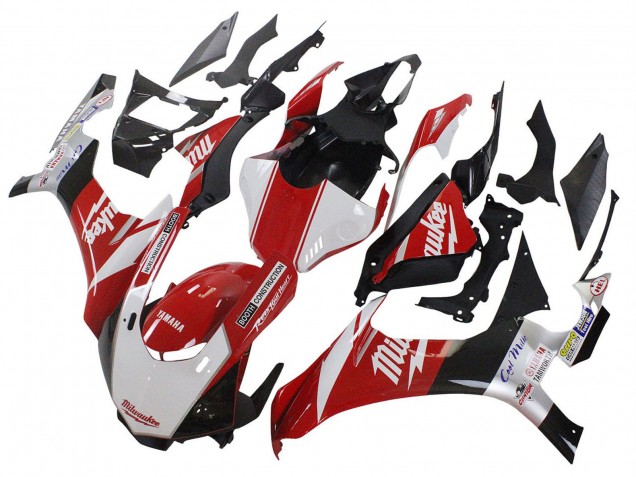 Lojas Carenagens Moto Yamaha YZF 1000 R1 2020-2025 - Branco Vermelho Preto Milwaukee