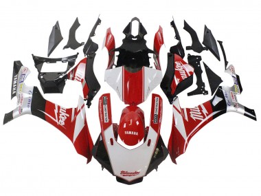 Lojas Carenagens Moto Yamaha YZF 1000 R1 2020-2025 - Branco Vermelho Preto Milwaukee
