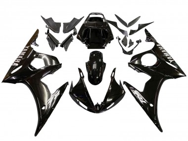 Lojas Carenagens Moto Yamaha YZF R6S 2006-2009 - Preto Brilhante Branco Decalques