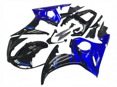 Lojas Carenagens Moto Yamaha YZF R6S 2006-2009 - Azul Preto Brilhante