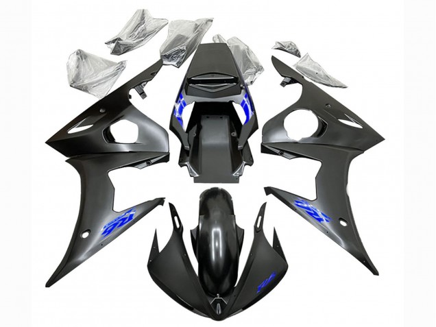 Lojas Carenagens Moto Yamaha YZF R6S 2006-2009 - Preto Fosco Azul