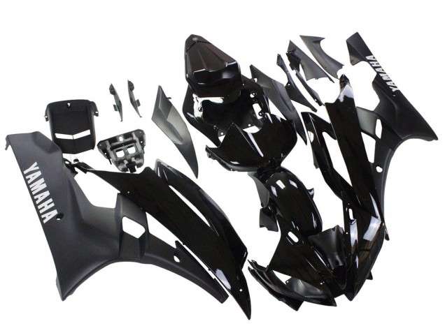 Lojas Carenagens Moto Yamaha YZF 600 R6 2006-2007 - Preto Brilhante Preto Fosco