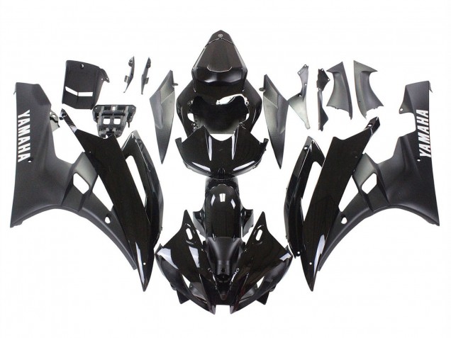 Lojas Carenagens Moto Yamaha YZF 600 R6 2006-2007 - Preto Brilhante Preto Fosco