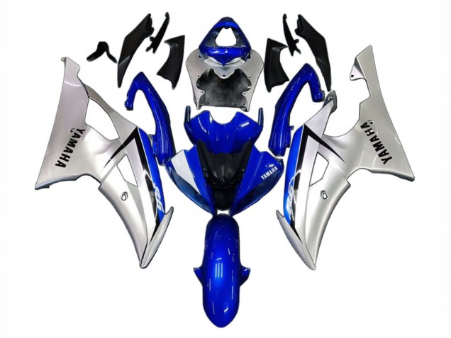 Lojas Carenagens Moto Yamaha YZF 600 R6 2008-2016 - Prata Azul