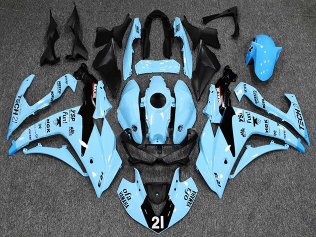 Lojas Carenagens Moto Yamaha YZF R3/R25 2015-2018 - Azul Claro Preto Yamalube 21
