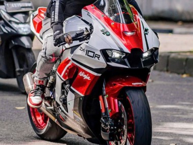 Lojas Carenagens Moto Kawasaki ZX10R 2021-2025 - Branco Vermelho Preto