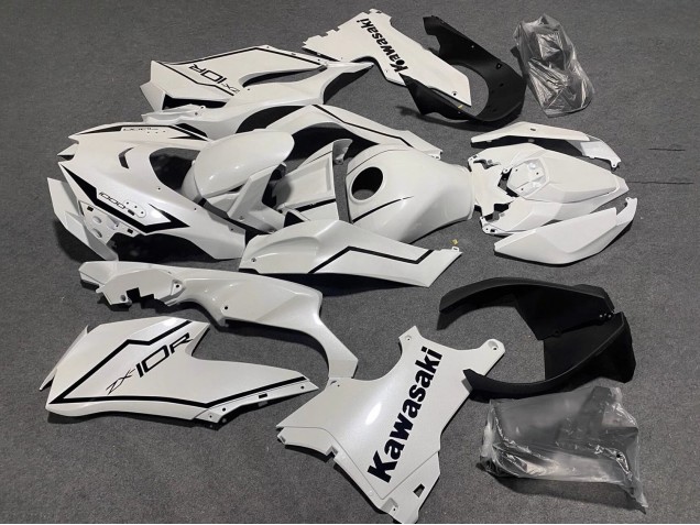 Lojas Carenagens Moto Kawasaki ZX10R 2021-2025 - Branco Pérola Preto