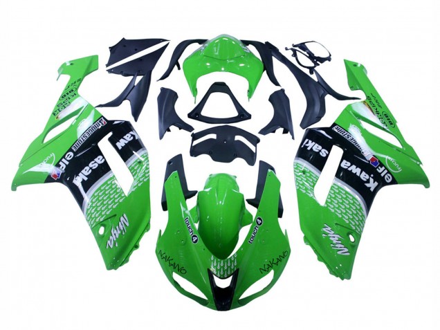 Lojas Carenagens Moto Kawasaki ZX6R 2007-2008 - Verde Preto Ninja