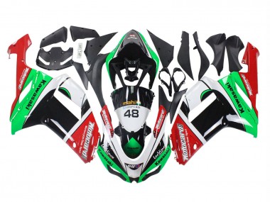 Lojas Carenagens Moto Kawasaki ZX6R 2007-2008 - Verde Vermelho