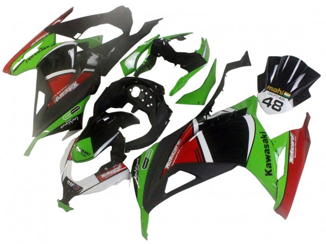 Lojas Carenagens Moto Kawasaki EX300 2013-2024 - Verde Branco Vermelho Preto Elf