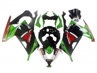 Lojas Carenagens Moto Kawasaki EX300 2013-2024 - Verde Branco Vermelho Preto Elf
