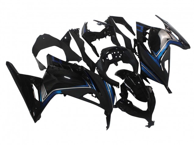 Lojas Carenagens Moto Kawasaki EX300 2013-2024 - Preto Brilhante Azul