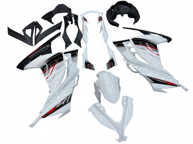 Lojas Carenagens Moto Kawasaki EX300 2013-2024 - Branco Vermelho Preto