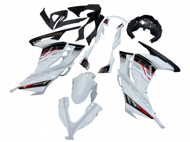 Lojas Carenagens Moto Kawasaki EX300 2013-2024 - Branco Vermelho Preto