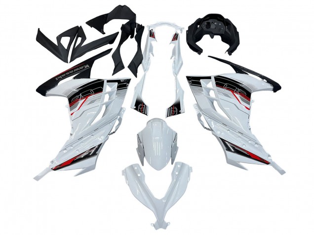 Lojas Carenagens Moto Kawasaki EX300 2013-2024 - Branco Vermelho Preto