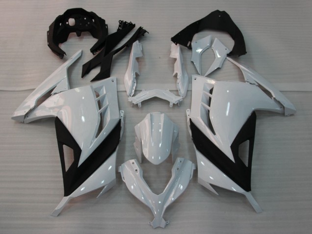 Lojas Carenagens Moto Kawasaki EX300 2013-2024 - Branco Brilhante Preto