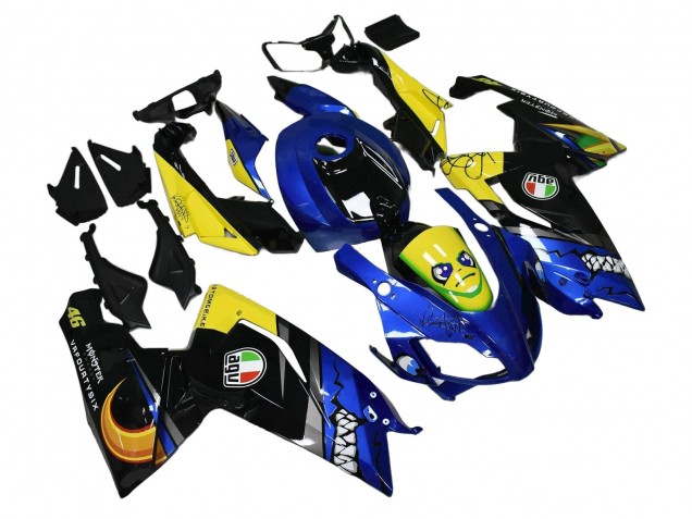 Lojas Carenagens Moto Aprilia RS125 2006-2011 - Azul Amarelo Preto Tubarão