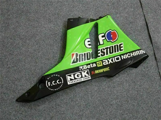 Lojas Carenagens Moto Kawasaki ZX6R 2009-2012 - Verde Preto Brilhante Elf Touch4 Bridgestone