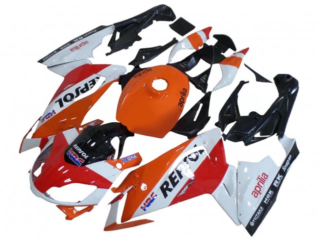 Lojas Carenagens Moto Aprilia RS125 2006-2011 - Branco Laranja Vermelho Repsol