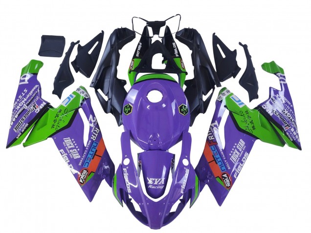 Lojas Carenagens Moto Aprilia RS125 2006-2011 - Roxo Verde Vermelho