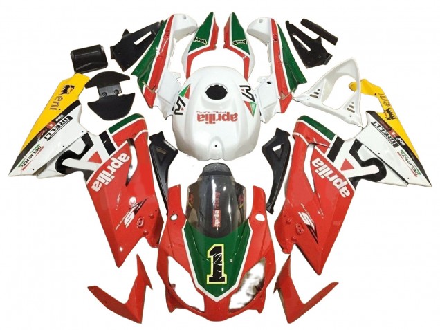 Lojas Carenagens Moto Aprilia RS125 2006-2011 - Branco Vermelho Verde