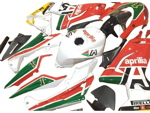 Lojas Carenagens Moto Aprilia RS125 2006-2011 - Branco Vermelho Verde