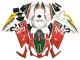 Lojas Carenagens Moto Aprilia RS125 2006-2011 - Branco Vermelho Verde