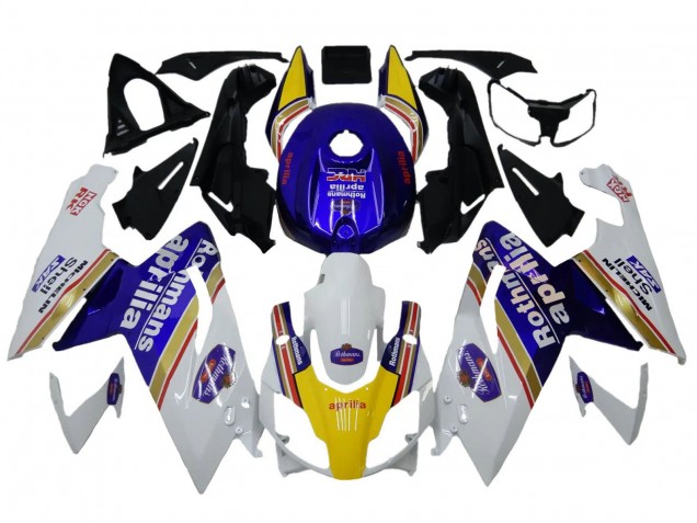 Lojas Carenagens Moto Aprilia RS125 2006-2011 - Branco Azul Amarelo Rothmans