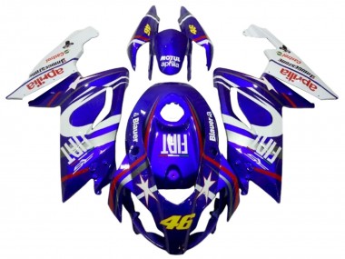 Lojas Carenagens Moto Aprilia RS125 2006-2011 - Branco Azul Fiat 46