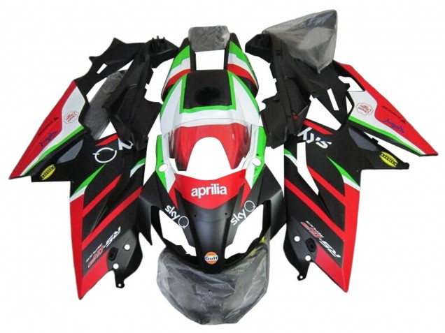 Lojas Carenagem Moto Aprilia RS4 50 125 2012-2018 - Branco Vermelho Verde Preto Brilhante