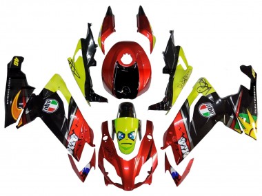 Lojas Carenagens Moto Aprilia RS4 50 125 2012-2018 - Vermelho Amarelo Preto Brilhante Tubarão