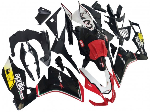 Lojas Carenagens Moto Aprilia RS4 50 125 2012-2018 - Branco Vermelho Amarelo Preto Brilhante