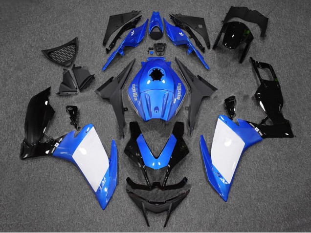 Lojas Carenagens Moto Aprilia RS4 50 125 2012-2018 - Azul Branco Preto Brilhante