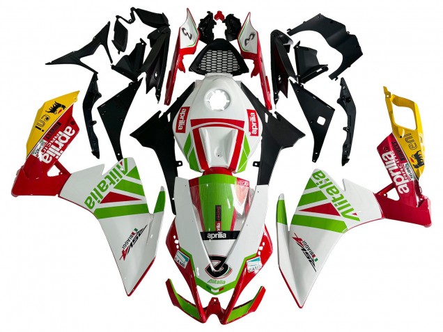 Lojas Carenagem Moto Aprilia RS4 50 125 2012-2018 - Branco Vermelho Verde Amarelo Alitalia