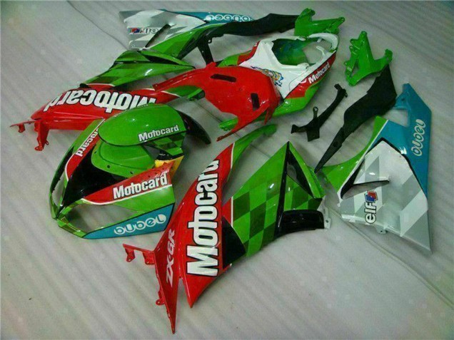 Lojas Carenagens Moto Kawasaki ZX6R 2009-2012 - Verde Branco Vermelho Preto Azul Motocard