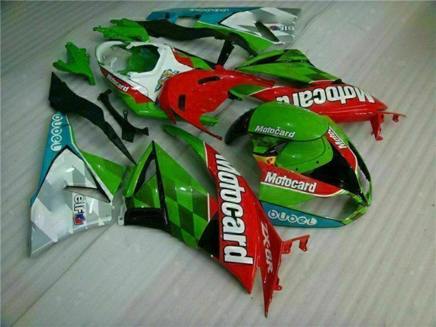 Lojas Carenagens Moto Kawasaki ZX6R 2009-2012 - Verde Branco Vermelho Preto Azul Motocard