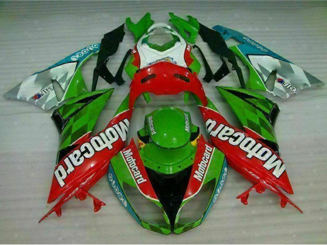 Lojas Carenagens Moto Kawasaki ZX6R 2009-2012 - Verde Branco Vermelho Preto Azul Motocard