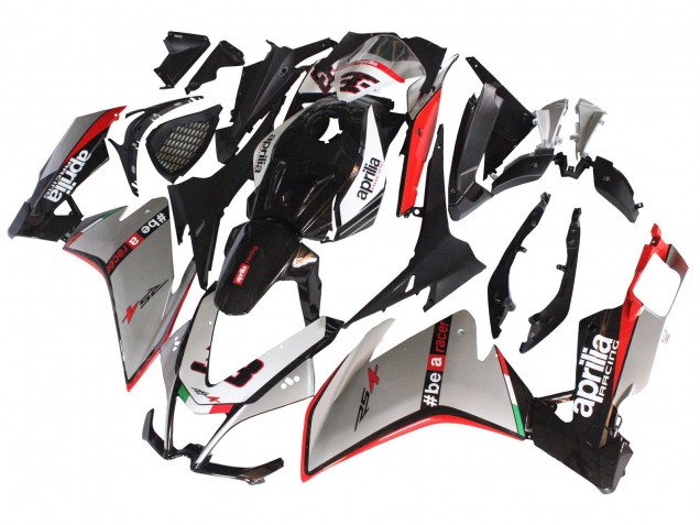 Lojas Carenagens Moto Aprilia RS4 50 125 2012-2018 - Prata Vermelho Preto Brilhante