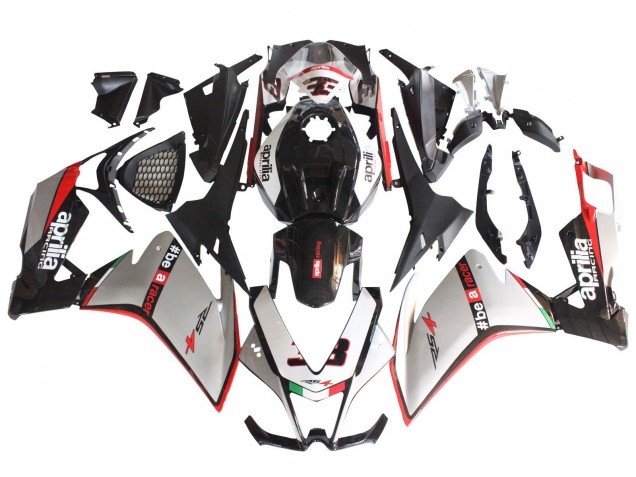 Lojas Carenagens Moto Aprilia RS4 50 125 2012-2018 - Prata Vermelho Preto Brilhante
